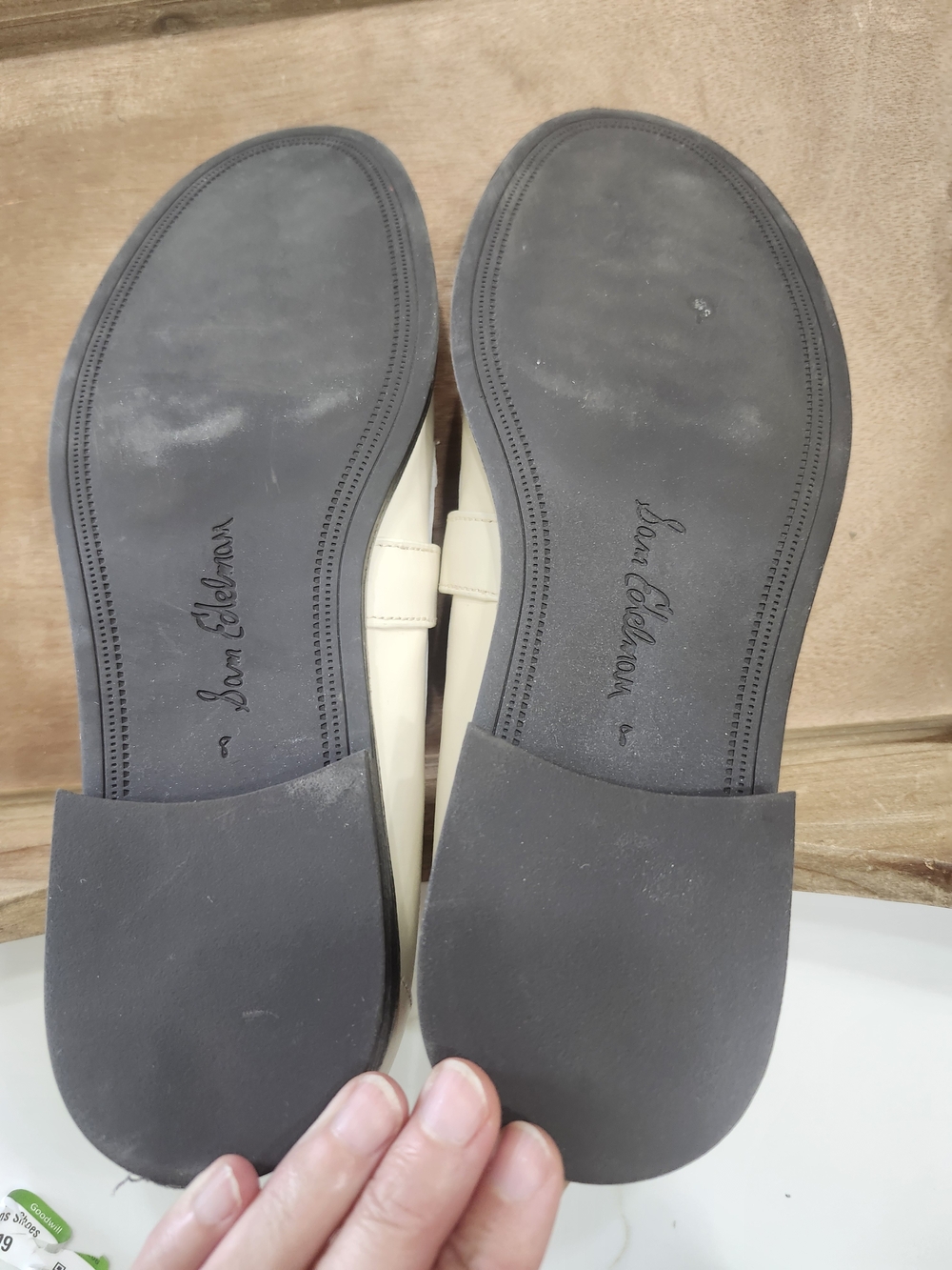 Sam Edelman Elaina Mary Jane Loafers Cream Leather T-Strap Gold Buckle Women's 8 - Picture 7 of 9